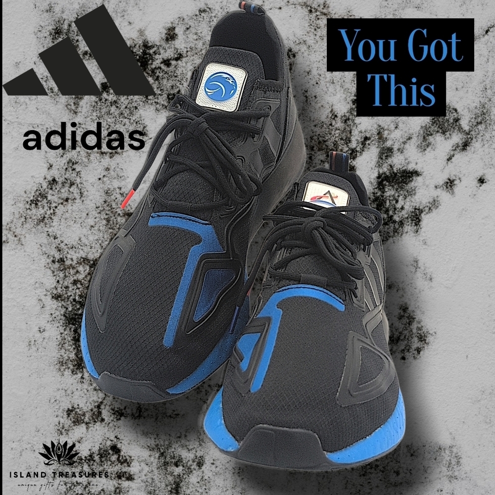 Adidas X NASA Size 14 Black And Blue Men's Athletic Mesh Shoes Adiprene Cushion